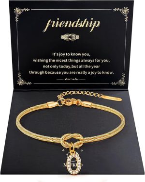 Gold Initial Friendship Bracelet for Women