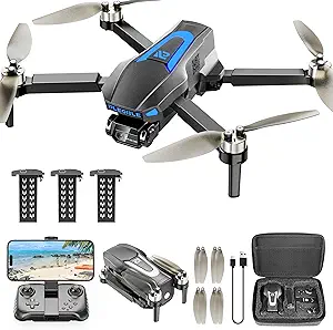 4K Camera Drone for Adults & Kids – Brushless Motor, Foldable FPV Quadcopter, Beginner-Friendly, Includes 3 Batteries for 45-Min Flight Time, Beyond-Range Alert – Perfect Toy or Gift for Men and Boys