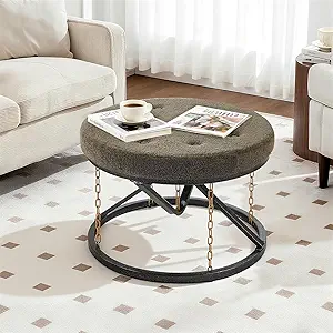 Modern Round Ottoman Coffee Table with Tensegrity Design