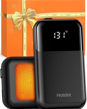 Fast Heating with Adjustable Temperature (104–131°F), Real-Time Temperature & Battery Display, Compact Electric Warmers for Hands, Perfect Gift for Men & Women