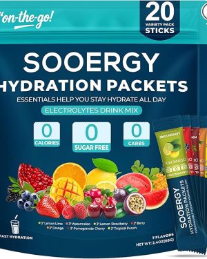 Sugar-Free Electrolyte Drink Mix Packets – 7 Flavors, 20 Sticks