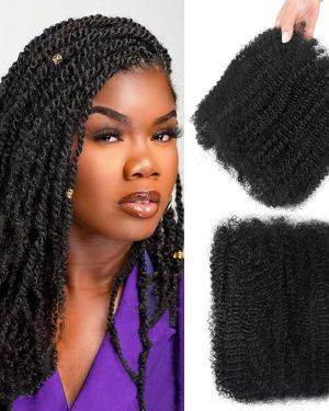 Dilekay Afro Kinky 100g Bulk Human Hair – 2 Bundles, 18 Inch, 4C Afro Kinky-Curly Texture – Soft Natural Black Hair for Mini Twists, Dreadlocks, Locs, and Braiding Extensions