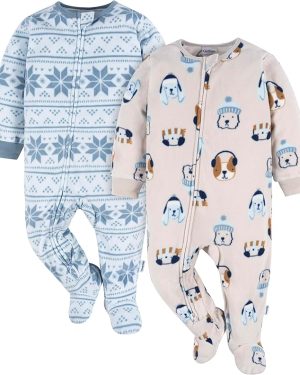 Gerber Baby Boys’ 2-Pack Blanket Sleepers – Closeout