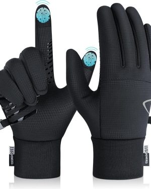 Benirap Winter Gloves for Men & Women – Warm Thermal, Touchscreen-Compatible, Windproof, Non-Slip Gloves for Running, Cycling, Driving, and Hiking – Black