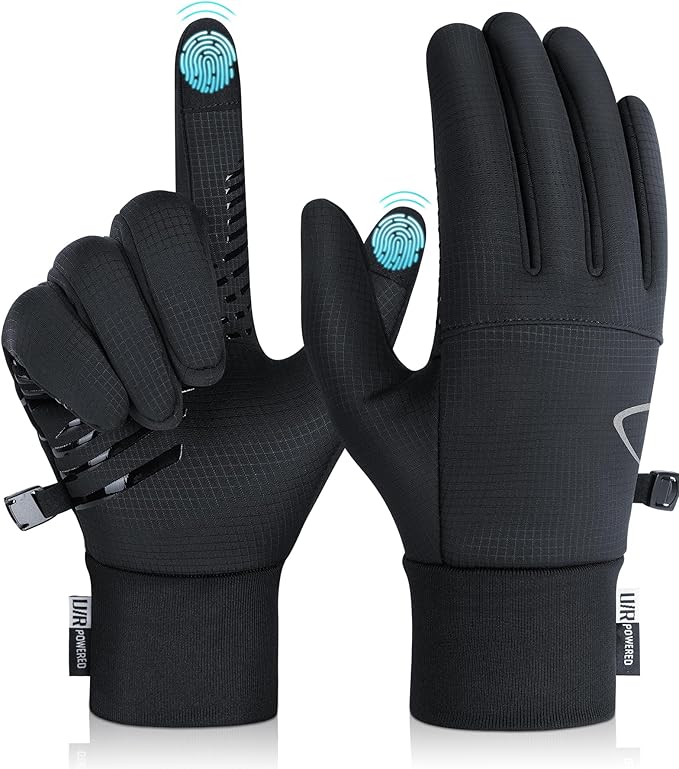 Benirap Winter Gloves for Men & Women – Warm Thermal, Touchscreen-Compatible, Windproof, Non-Slip Gloves for Running, Cycling, Driving, and Hiking – Black