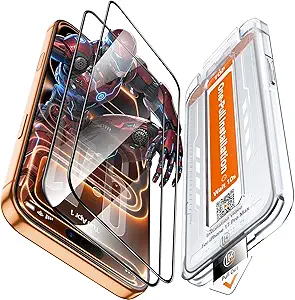 LK 2-Pack Tempered Glass Screen Protector for iPhone 17 Pro Max / 16 Pro Max – Military-Grade Shatterproof, Full Coverage, Auto Dust-Elimination, Bubble-Free Installation