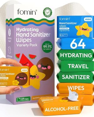 Fomin Mini Hand Sanitizer Wipes – 8 Pack (8 Count, Variety Pack)