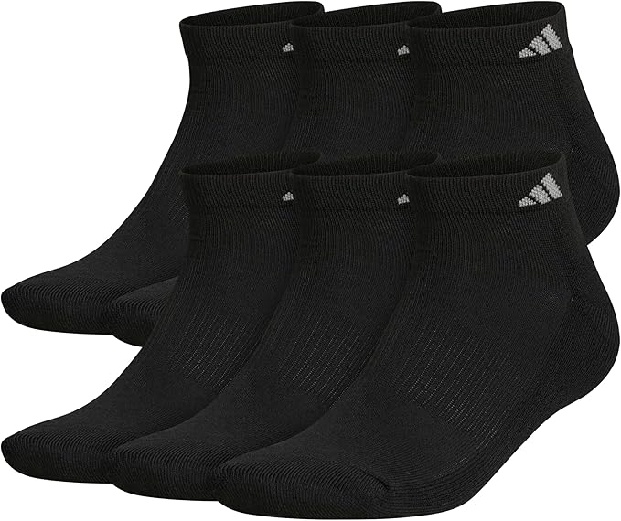 Adidas Men’s Low-Cut Athletic Socks with Cushioned Comfort and Arch Support – 6-Pack