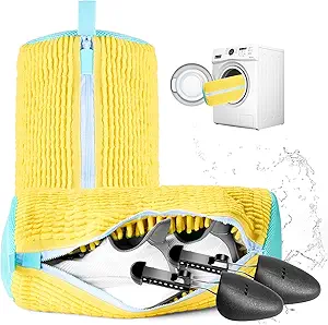 2-Piece Shoe Washing Machine Bag Set with US Men's Shoe Trees (Size 6-12.5) – 360° Deep Clean, Suitable for Most Shoe Types