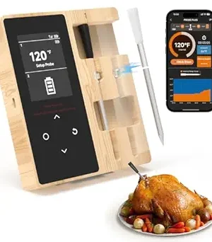 Smart Wireless Meat Thermometer with Dual Color-Coded Probes