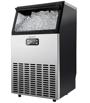 EUHOMY Commercial Ice Maker – 150 lbs/24H, Stainless Steel, Under-Counter, Freestanding with 33 lbs Ice Storage Capacity