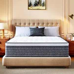 CH Charme House 14-Inch Hybrid Queen Mattress – Medium-Firm Feel with Foam and Individually Wrapped Coils, Fiberglass-Free Design, Enhanced Edge Support, Pressure-Relieving Comfort, CertiPUR-US Certified.