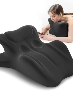 Sweet Spot Chiro Monk Pillow for Couples – Ergonomic Contoured Support Pillow with 27° Angle, Multi-Functional Memory Foam Lounger & Back Support (Black)