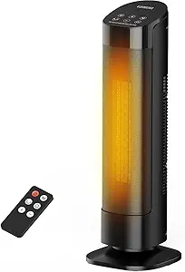 1500W Portable Electric Space Heater – Indoor Use with Thermostat & Remote