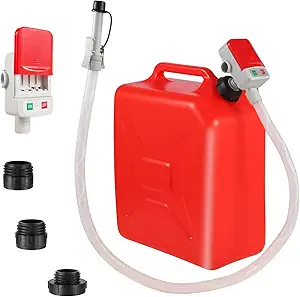 Portable Fuel Transfer Pump with Auto Shut-Off Overfill Protection – 3.2 GPM, 51" Extra-Long Hose, Includes 4 Tank Adapter for Gasoline, Diesel, and Oil