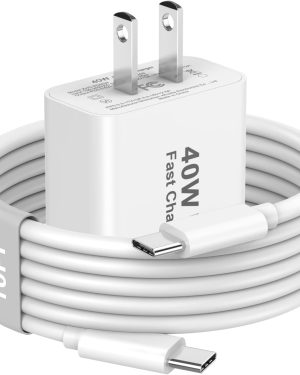 iPhone 17/16 Series Fast Charger – 40W USB-C Charger with 10FT Type-C to Type-C Cable