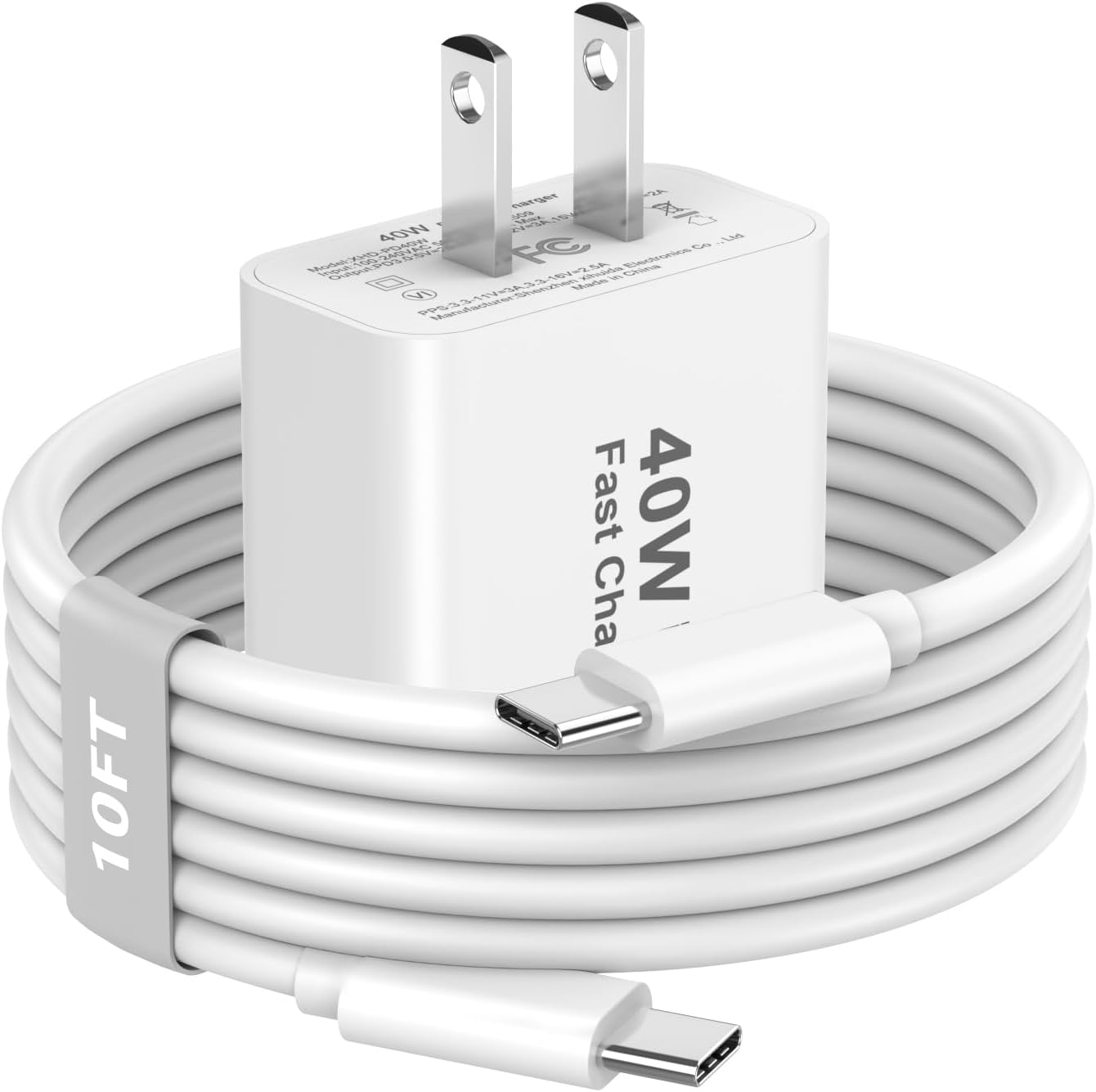 iPhone 17/16 Series Fast Charger – 40W USB-C Charger with 10FT Type-C to Type-C Cable