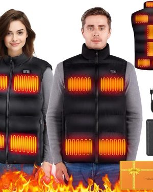 Men’s Heated Vest with 11–17 Zones and 7.4V 16000mAh Rechargeable Battery – Ideal for Outdoor Travel