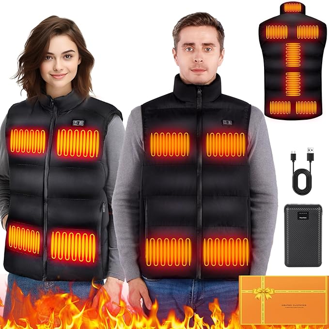 Men’s Heated Vest with 11–17 Zones and 7.4V 16000mAh Rechargeable Battery – Ideal for Outdoor Travel