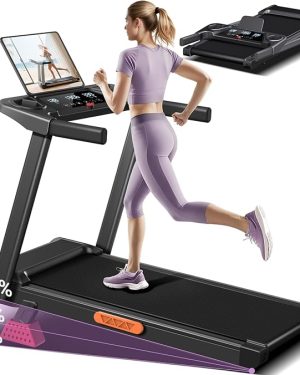 UAMY 3-in-1 Folding Treadmill for Home, 3.0HP Motor, 14% Incline, Handlebar Design, Triple Touch Screens.