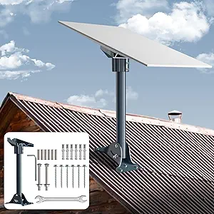 Starlink Gen 3 Mount Adapter – 15.7" Heavy-Duty Aluminum Alloy and Steel Pivot Pole with Adjustable Base Mount Kit, Compatible with Starlink V3 Standard Dish for Roof Installation.