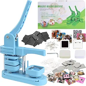 Goodcrafter 2-in-1 Fridge Magnet & Button Maker Machine – 50mm (1.97 inch) Square Magnets & Badges, Includes 550 Free Parts (50 Pins Included)