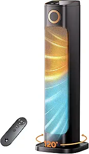 25" Tower Patio Heater & Fan Combo – 1500W Portable Electric Space Heater for Indoor & Outdoor Use