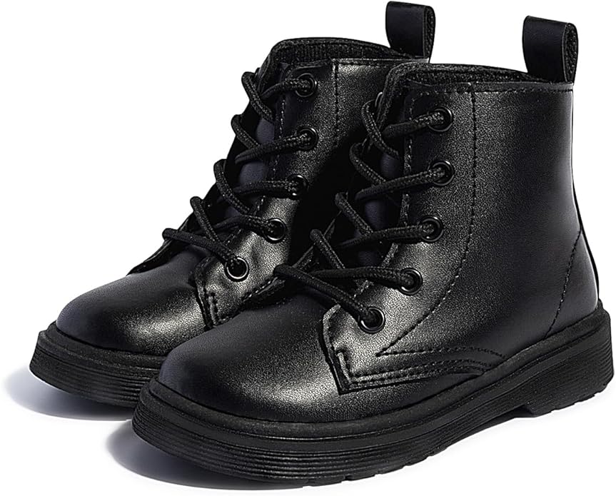 Miamooi Toddler Waterproof Leather Combat Ankle Boots for Girls and Boys – Outdoor Chelsea Fall Booties, Comfortable Shoes for Little Kids