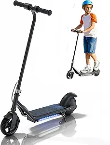 Kids Electric Scooter – 10 MPH, 150W Motor, Adjustable 3 Speeds, LED Display, Dual Brakes, Magnetic Charging, Pedal Lights – Perfect Gift for Ages 6-12