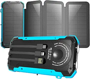 20000mAh Solar Power Bank – Portable Wireless Charger