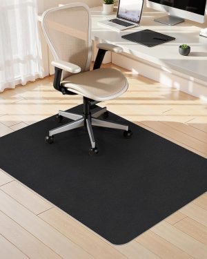 Sycoodeal Office Chair Mat for Hardwood Floors – Slip-Resistant, Heavy-Duty Floor Protector for Office and Gaming Chairs, Easy-to-Clean, Black (36" x 48")