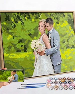 JOXOFO Custom Paint-by-Number Kit for Adults – Personalized DIY Canvas Acrylic Painting Set for Family, Couples, Friends, Pets, and Home Decor