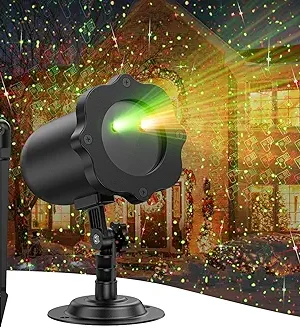 Christmas Laser Projector Lights – Red & Green Star Show with Festive Patterns for Indoor and Outdoor Decor