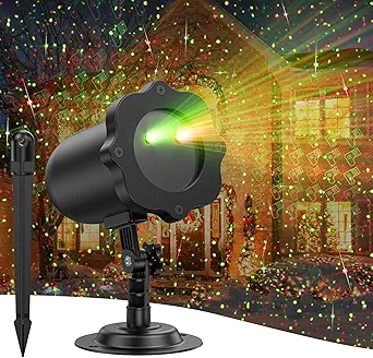 Christmas Laser Projector Lights – Red & Green Star Show with Festive Patterns for Indoor and Outdoor Decor