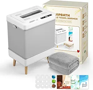 35L Family-Sized Towel Warmer Gift Set – Foldable Design with Viewing Window, Dual Safety Shut-Off (Overheat & Tip-Over), Includes 12 Aroma Discs – Experience Spa-Quality Luxury at Home