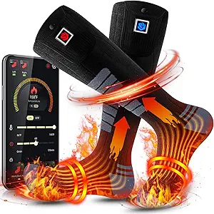 Rechargeable Heated Socks for Men & Women – 9V Constant Voltage, Washable, with App Control