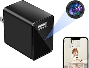 Discreet USB Charger Camera – 1080P Full HD WiFi Mini Indoor Security Camera