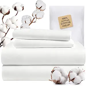 TWK 1200 Thread Count 100% Egyptian Cotton Sheet Set – King, White
