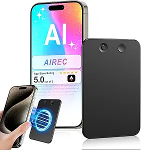 AI Voice Recorder – 64GB Digital Recorder with Transcription, Mind Mapping & AI Summaries | App-Enabled Audio Recorder for Lectures, Meetings, Phone Calls, Interviews, and More – Black