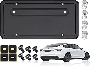 109684400B Rear License Plate Frame for Tesla Model Y & Model 3 – Stainless Steel Mounting Kit