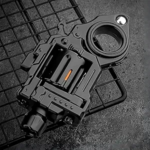 Metal Fidget Toy for Adults – Gun-Style EDC Spinner, Steel Finger Spinner Ring for Stress Relief, Compact Decompression Toy, Ideal Gift for Men (Black)