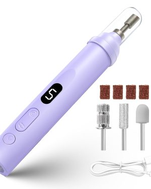 Droyek Electric Nail Drill Machine with Flat Light, 2-in-1 Handheld Tool for Beginners. Ideal for Acrylic and Gel Nails, Manicure and Pedicure Polishing, Shaping, and Home or Salon Use. Includes 8 Nail Drill Bits.