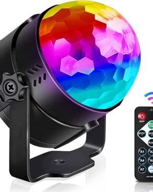 Mini Rotating Disco Ball Light with Remote Control – LED DJ Party Light, Stage Lighting & Strobe Effect for Parties, Karaoke, Birthdays, Christmas, Halloween, and Indoor Decorations