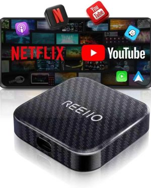 Wireless CarPlay Adapter with Netflix, YouTube, and TF Card Support – Converts Original Wired CarPlay to Wireless for 2017 and Newer Vehicles