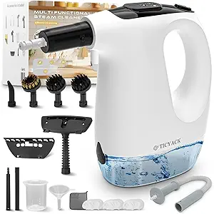 Handheld Steam Cleaner with 15-Second Rapid Heating, 3 Adjustable Steam Modes, and 14-Piece Cleaning Kit for Home, Kitchen, Bathroom, and Car