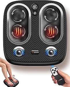 Shiatsu Foot Massager with Heat & Vibration – Deep Kneading Electric Foot Massager for Plantar Fasciitis, Neuropathy, Improved Circulation, and Relaxation – Ideal for Home or Office Use (Women & Men)