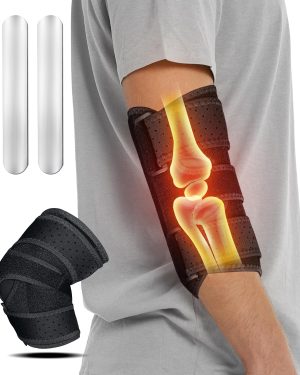 Adjustable Elbow Brace for Cubital Tunnel & Ulnar Nerve Support – Night Splint for Tennis Elbow, Tendonitis & Nerve Pain – Comfortable Elbow Stabilizer for Men & Women, Universal Fit