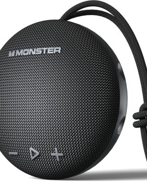 Monster Bluetooth Speaker with IPX8 Waterproof Rating, Bluetooth 5.4 Technology, Powerful HD Sound with Deep Bass, Long-Lasting Battery Life, Portable Wireless Speaker for Home, Shower, Beach, and Outdoor Use