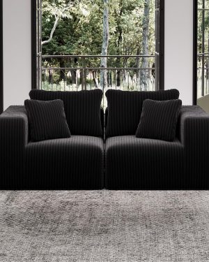 Avenco 71” 2-Seater Modular Loveseat – Black