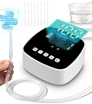 Enema Kit with Dual Nozzles – Detox Colon Cleansing for Men & Women, Organic Coffee Enema Use, Coffee Cleanse Kit with 100-Level Pressure, Water Flow Control, LCD Display & External Water Supply